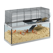 Ferplast Gabry 80 glassbur med trådnettlokk og sandgraving, 79 x 30,5 centimeter