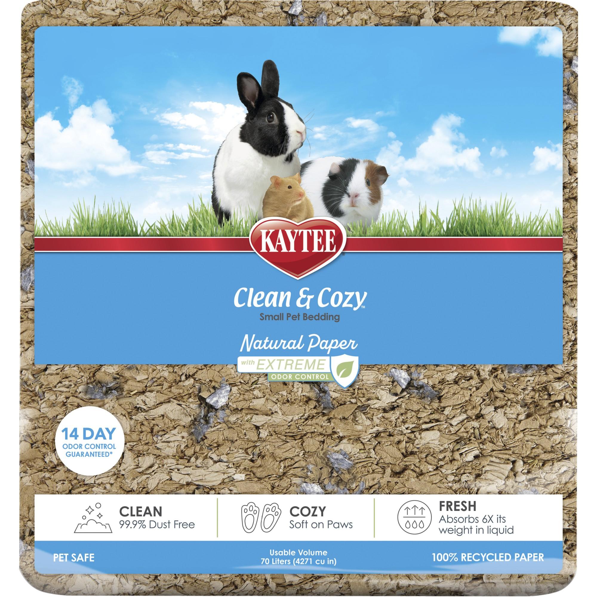 Sekk med Kaytee Clean & Cozy Natural Paper Extreme Odor Control papirstrø 70 liter