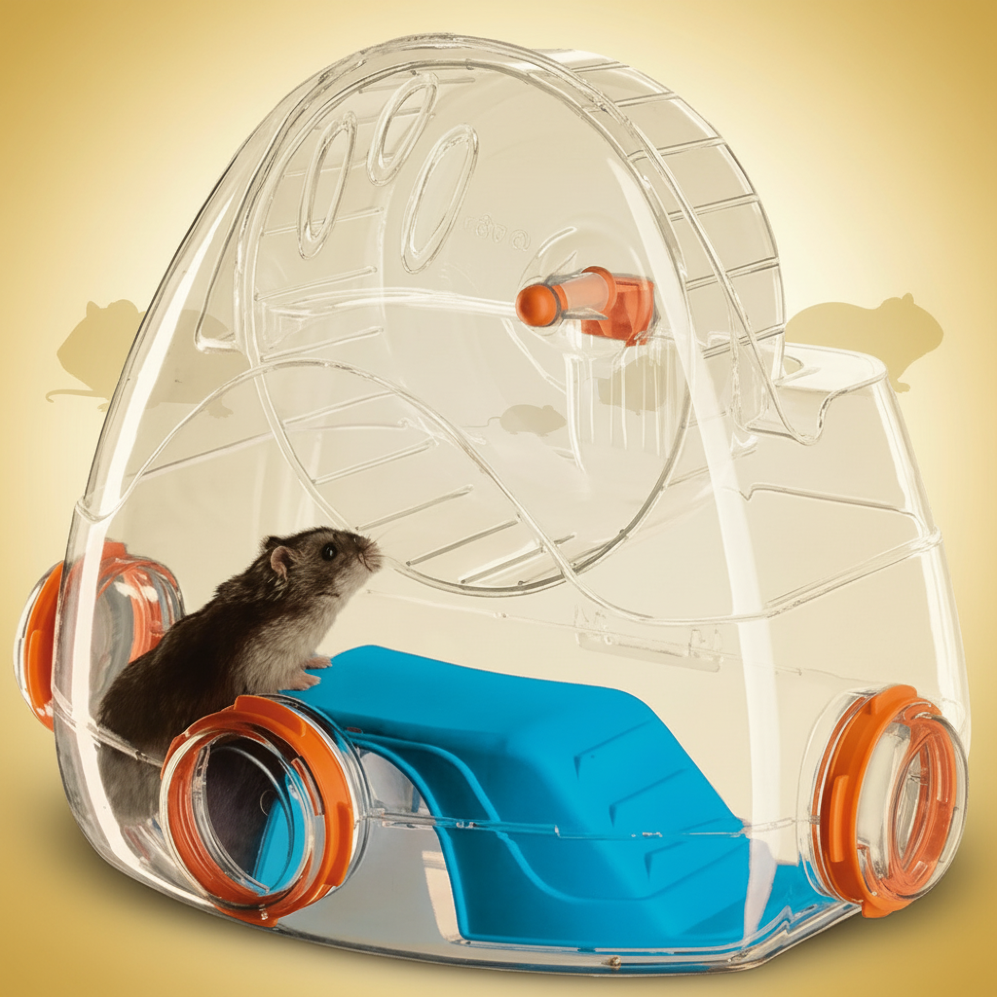 Ferplast Gym gjennomsiktig burmodul med innebygget løpehjul for hamster