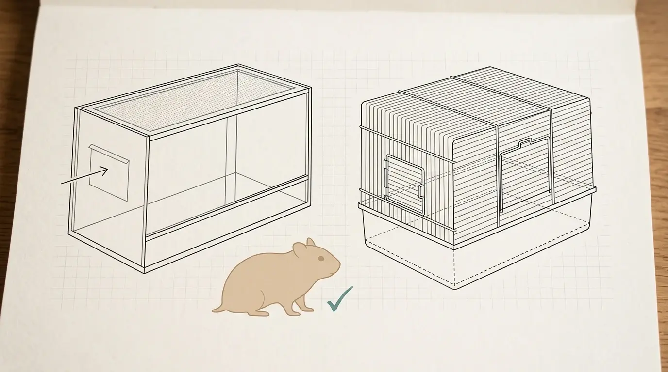 Hamsterbur glass eller gitterbur: hva bør du velge?